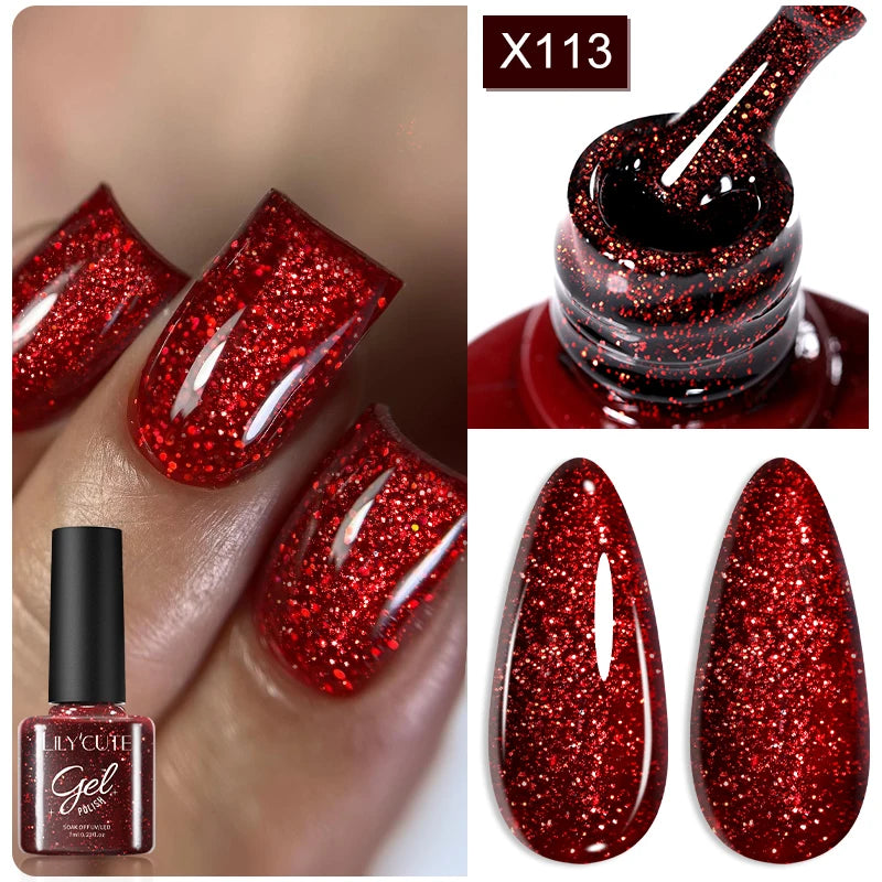 LILYCUTE 7ml Thermal Gel Nail Polish 3 Layers Temperature Color Changing Gel Polish Semi Permanent UV Gel For Nail Art Manicure