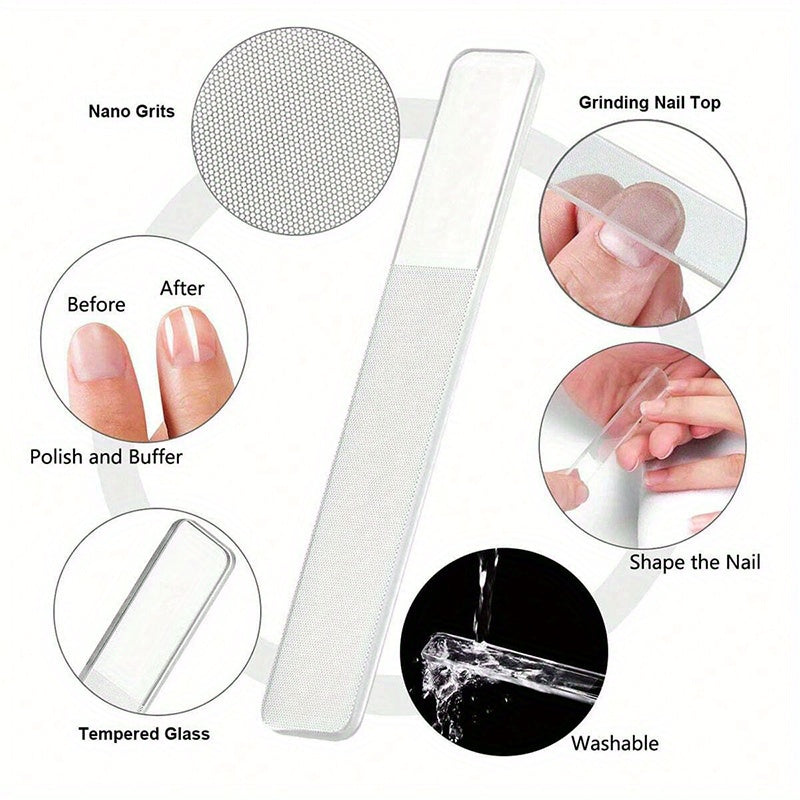 Black Stainless Steel Nail Clipper Set with Nano Glass File