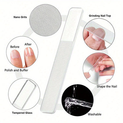 Black Stainless Steel Nail Clipper Set with Nano Glass File