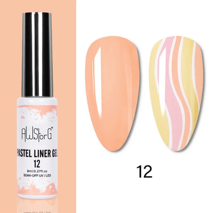 Gel Nail Polish Metallic Liner Gel: Gold & Silver Chrome Nail Polish