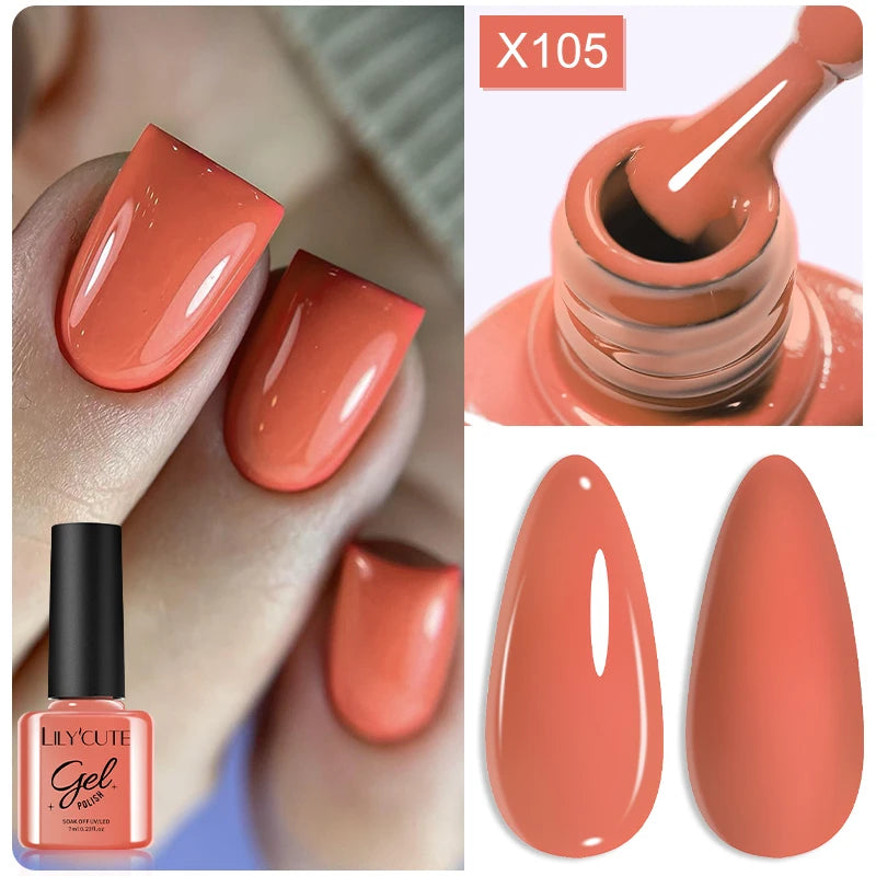 LILYCUTE 7ml Thermal Gel Nail Polish 3 Layers Temperature Color Changing Gel Polish Semi Permanent UV Gel For Nail Art Manicure