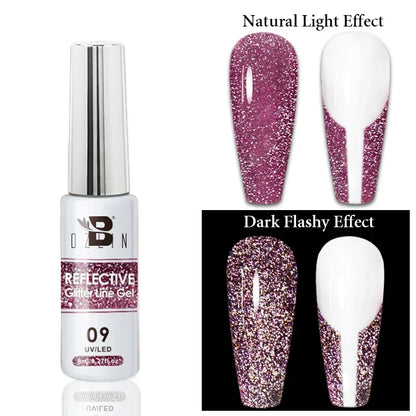 Gel Nail Polish Metallic Liner Gel: Gold & Silver Chrome Nail Polish