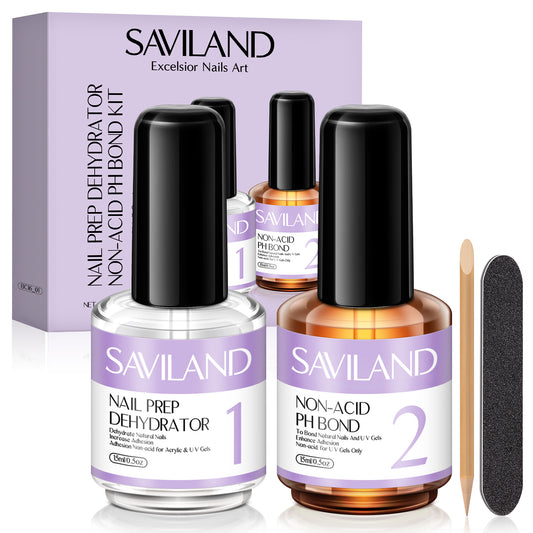 Nail Primer: SAVILAND Nail Primer & Dehydrator Set - 15ML Acid-Free Gel