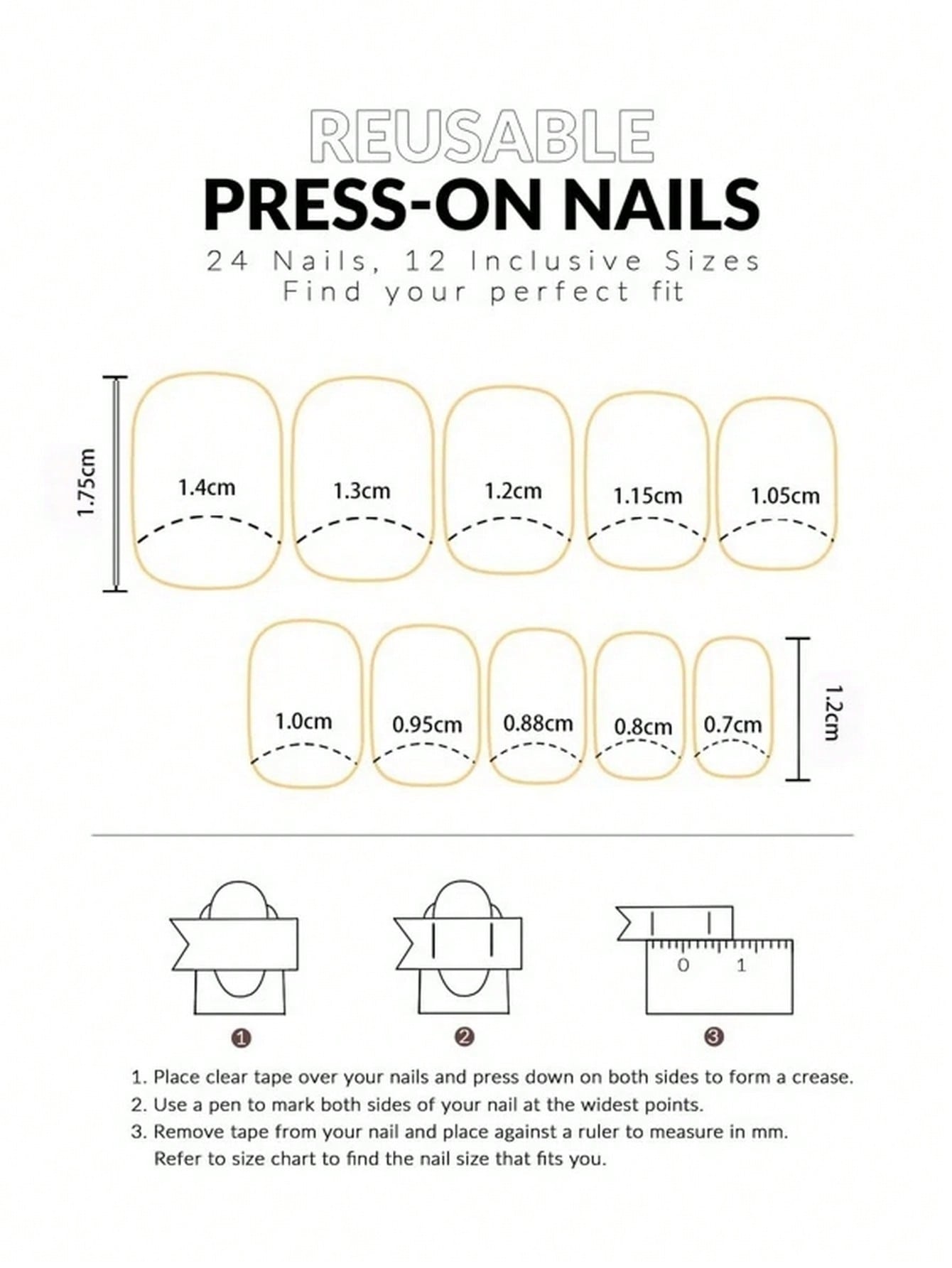 Short Square Fake Nails: Cute Bride Heart French Tips Set
