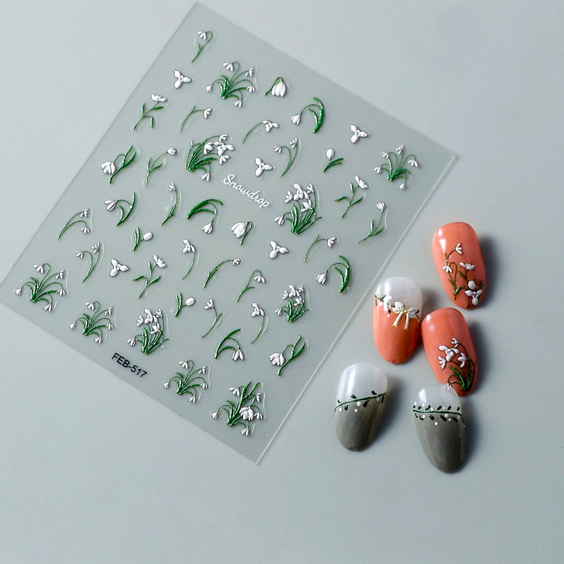 5D Flower Rose Nail Art Stickers - Cherry Blossom & Fruit Art