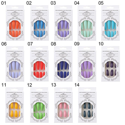 Nail Extension: Coffin Ballerina False Nails Set - 24Pcs Full Cover Tips