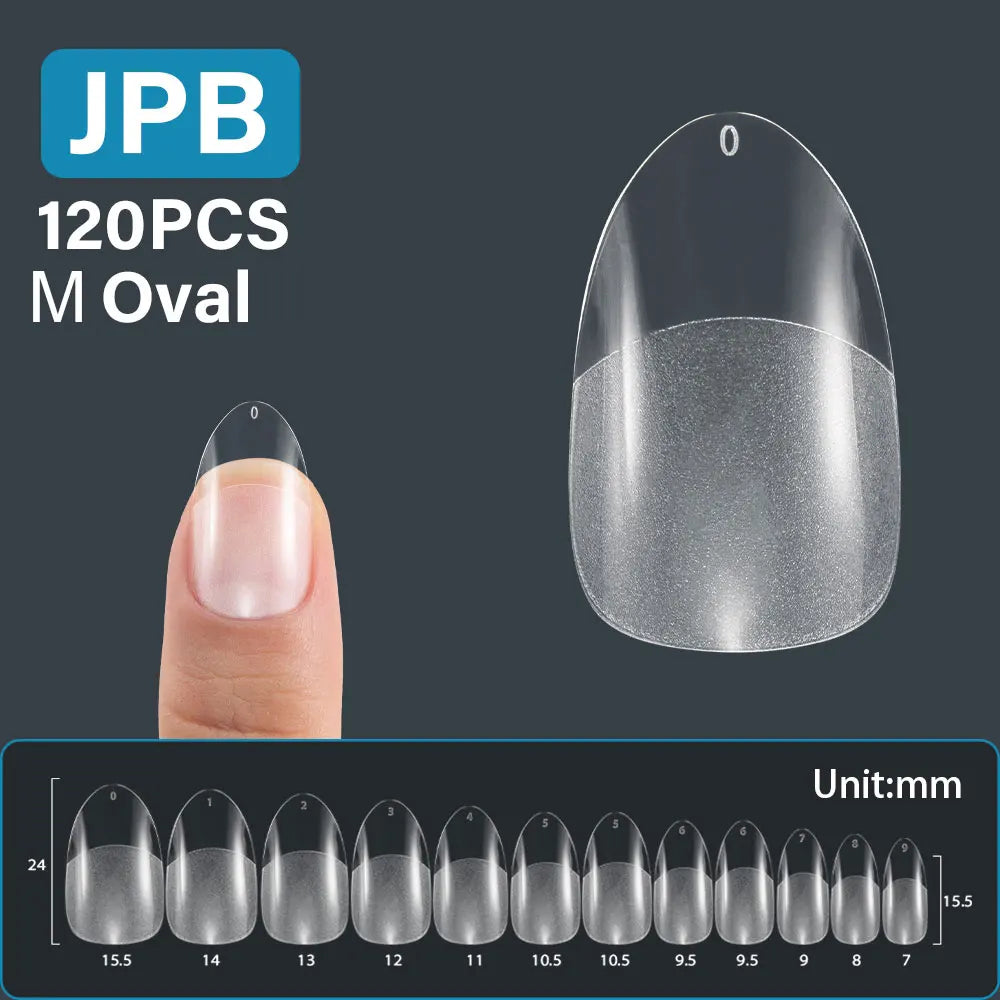 Press On Nails: Almond False Nail Tips - 120Pcs Soft Gel Stiletto & Oval