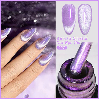 Gel Nail Polish: Cat Eye UV LED Red Pink Glitter Varnish