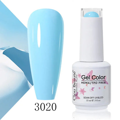 Clou Beaute 15ml Summer Bright Hot Pink Orange HEMA TPO FREE Nail Gel Polish Vernis Semi Permanent Nail Art Pigment Gel Varnish