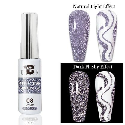 Gel Nail Polish Metallic Liner Gel: Gold & Silver Chrome Nail Polish