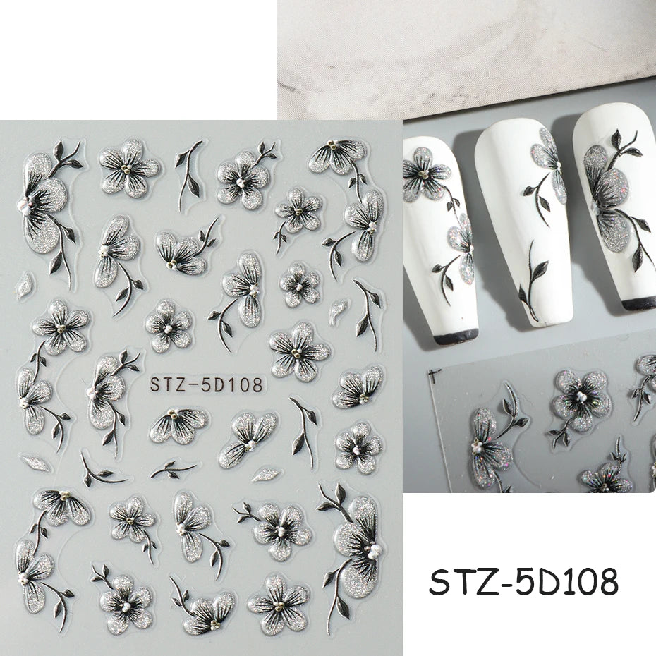 Insect Dragonfly 5D Nail Art Stickers - Y2K Summer Manicure Decals