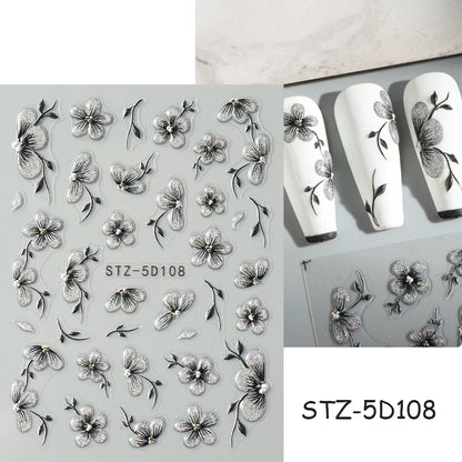 Insect Dragonfly 5D Nail Art Stickers - Y2K Summer Manicure Decals