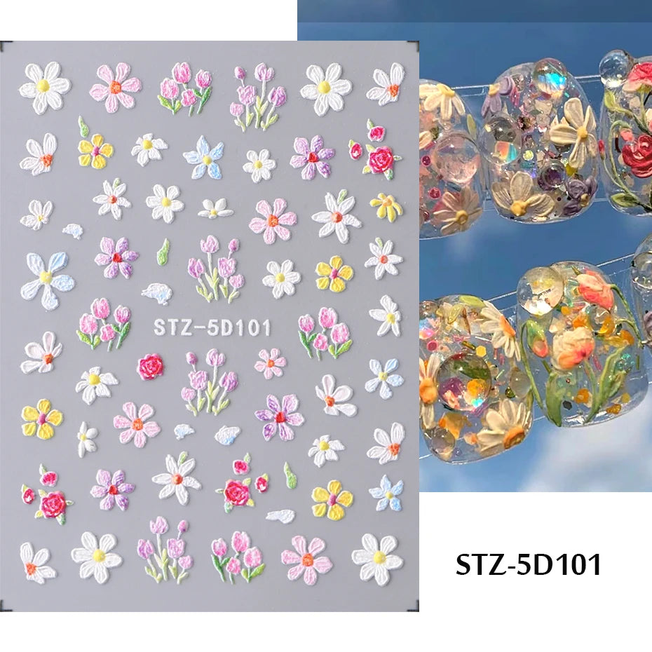 Insect Dragonfly 5D Nail Art Stickers - Y2K Summer Manicure Decals