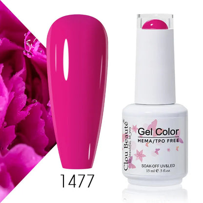 Clou Beaute 15ml Summer Bright Hot Pink Orange HEMA TPO FREE Nail Gel Polish Vernis Semi Permanent Nail Art Pigment Gel Varnish