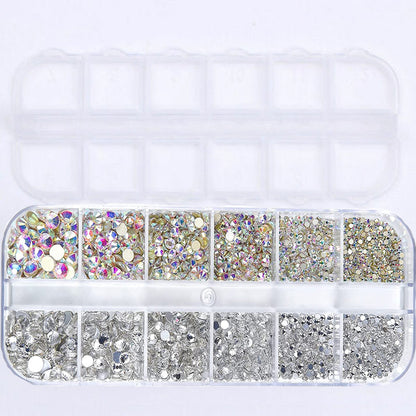 Nail Gems Kit 2400pcs: Sparkling Rhinestones with Organizer