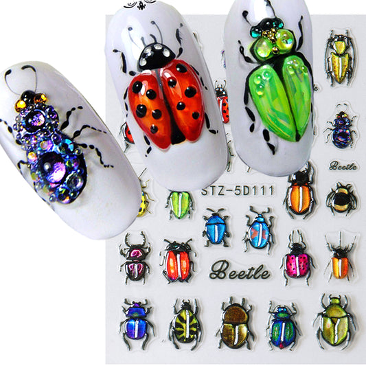 Insect Dragonfly 5D Nail Art Stickers - Y2K Summer Manicure Decals