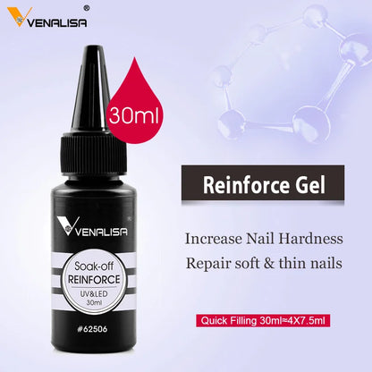 Venalisa Refillment 30ml TPO FREE Nail Art Soak Off UV/LED No Wipe Top Coat Base Coat Builder Nail Gel Matt Tempered TopCoat