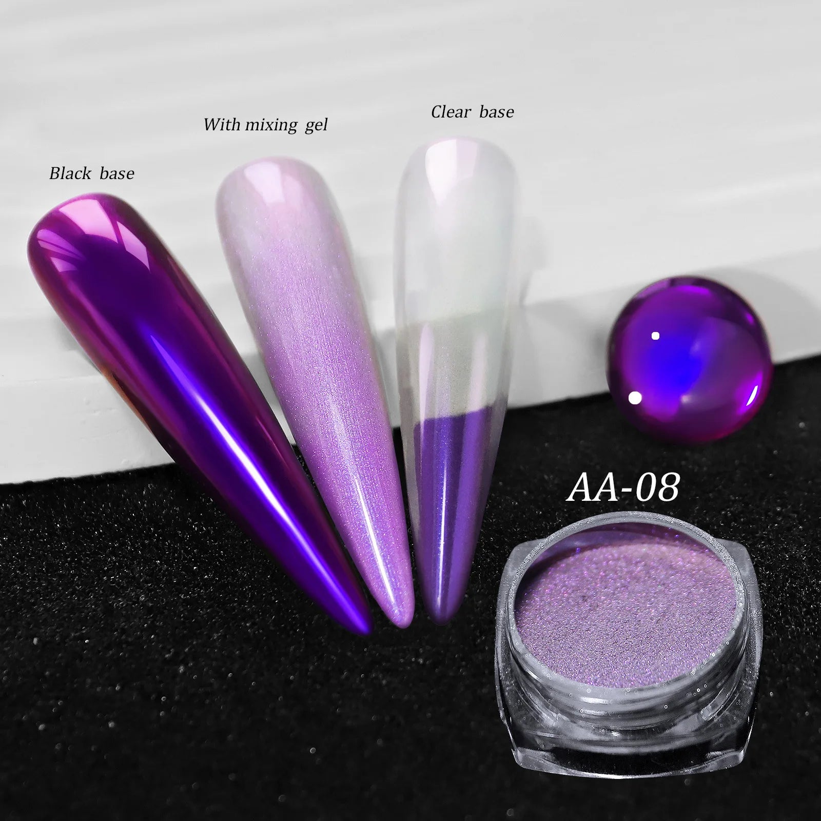 Glittering Nails: Laser Nail Glitter Holographic Powder - Aurora Mirror Dust