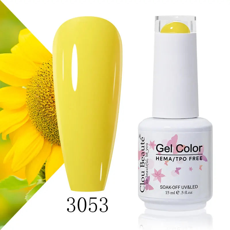 Clou Beaute 15ml Summer Bright Hot Pink Orange HEMA TPO FREE Nail Gel Polish Vernis Semi Permanent Nail Art Pigment Gel Varnish