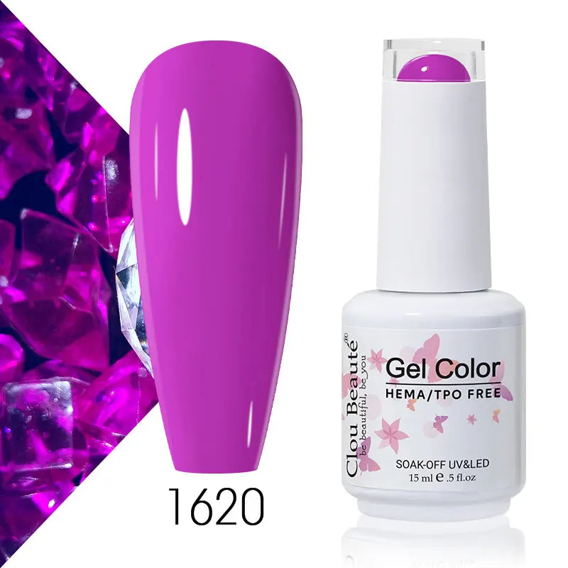 Clou Beaute 15ml Summer Bright Hot Pink Orange HEMA TPO FREE Nail Gel Polish Vernis Semi Permanent Nail Art Pigment Gel Varnish
