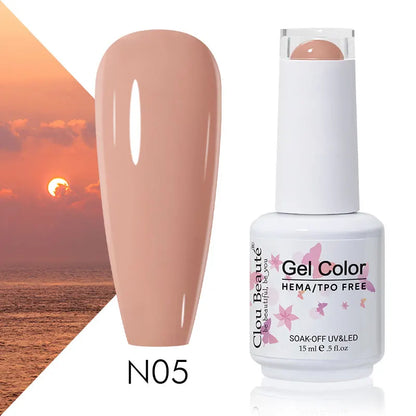 Clou Beaute 15ml Summer Bright Hot Pink Orange HEMA TPO FREE Nail Gel Polish Vernis Semi Permanent Nail Art Pigment Gel Varnish