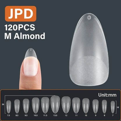 Press On Nails: Almond False Nail Tips - 120Pcs Soft Gel Stiletto & Oval
