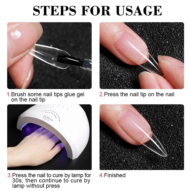UV Nail Glue Gel 7.5ml - Strong Hold for False Nails