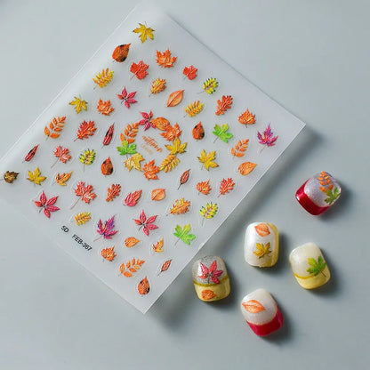 5D Flower Rose Nail Art Stickers - Cherry Blossom & Fruit Art