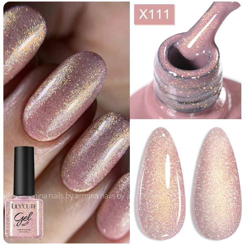 LILYCUTE 7ml Thermal Gel Nail Polish 3 Layers Temperature Color Changing Gel Polish Semi Permanent UV Gel For Nail Art Manicure