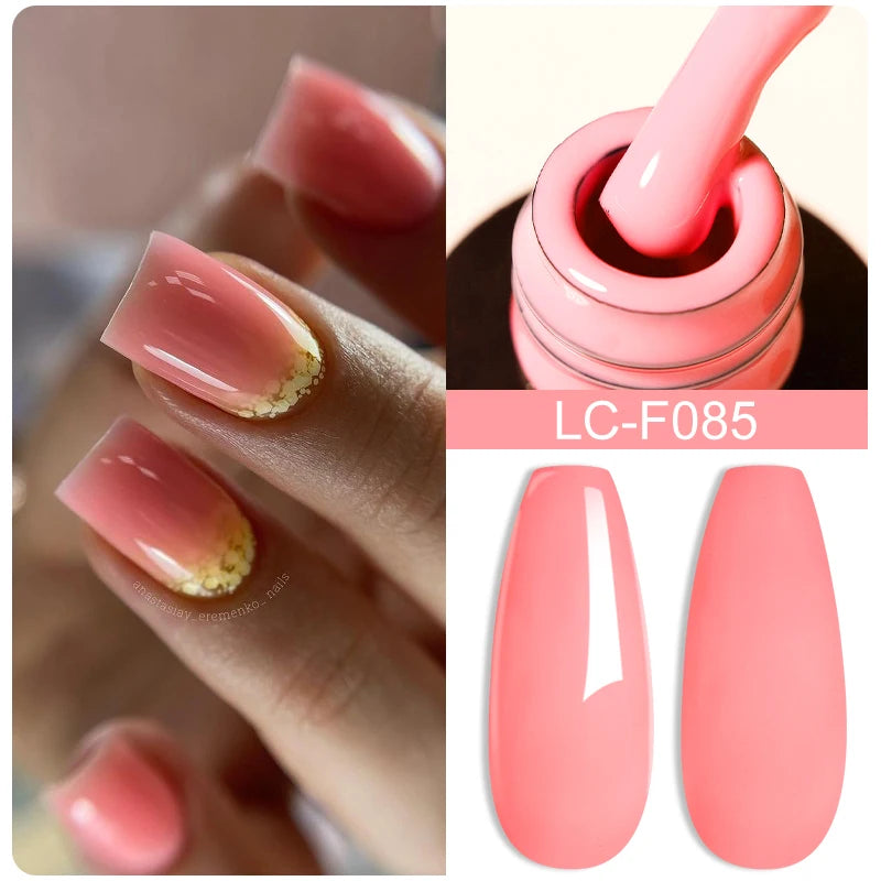 LILYCUTE 8ml Pink Natural Dried Flower Gel Nail Polish Summer Colorful Fairy Series Manicure Painting Soak Off Nail Art UV Gel