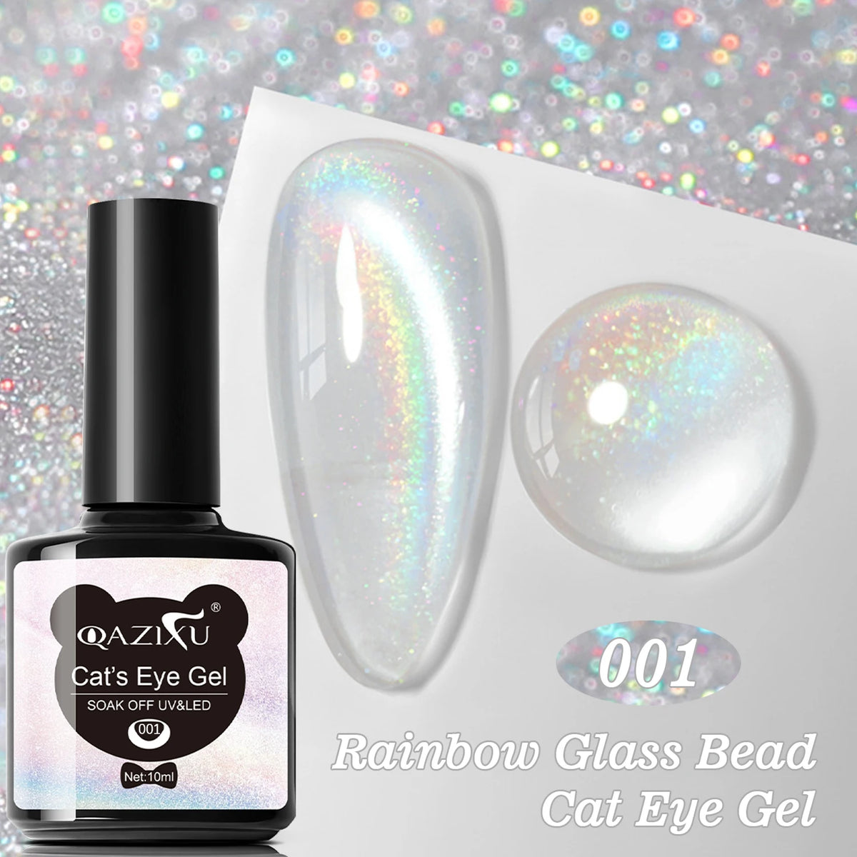 Gel Nail Polish: Cat Eye UV LED Red Pink Glitter Varnish