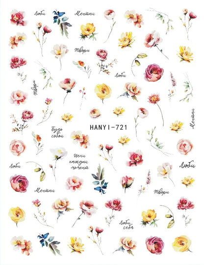 3D Nail Art Decals: Vintage Roses & Butterflies Stickers