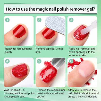 Magic Remover Gel: 15ml Fast UV Gel Polish Remover