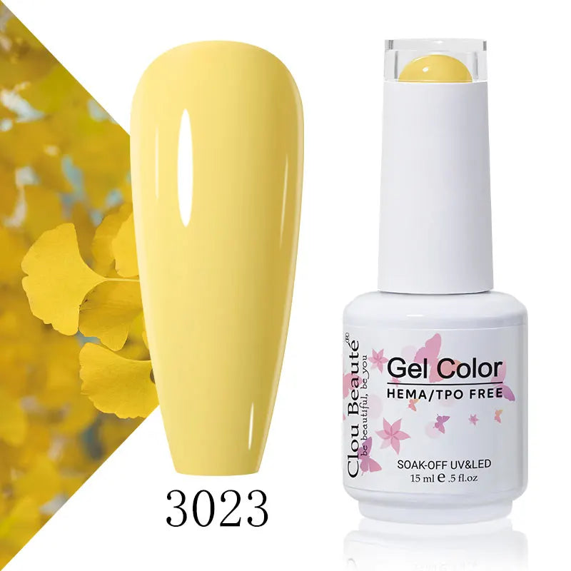 Clou Beaute 15ml Summer Bright Hot Pink Orange HEMA TPO FREE Nail Gel Polish Vernis Semi Permanent Nail Art Pigment Gel Varnish