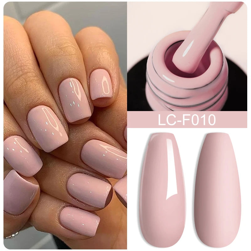 LILYCUTE 8ml Pink Natural Dried Flower Gel Nail Polish Summer Colorful Fairy Series Manicure Painting Soak Off Nail Art UV Gel