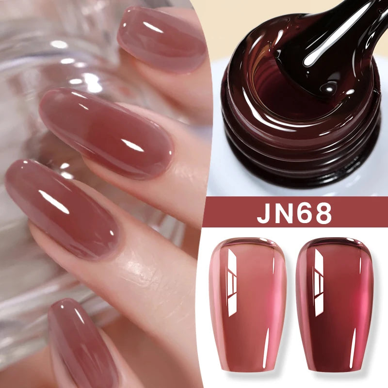 Jelly Nude Gel Nail Polish 10ml - Light Pink Peach UV Cure