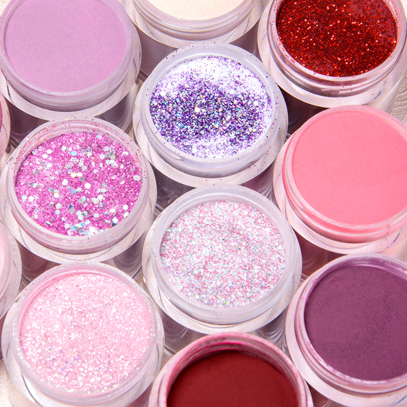 Glitter Nail Dipping Powder - Pink, No Lamp, 5/10g