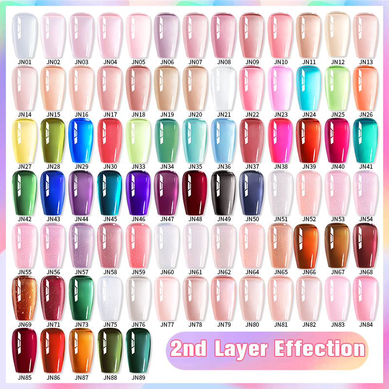 Jelly Nude Gel Nail Polish - 50 Colors, UV LED Soak Off