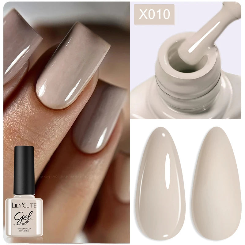 LILYCUTE 7ml Thermal Gel Nail Polish 3 Layers Temperature Color Changing Gel Polish Semi Permanent UV Gel For Nail Art Manicure