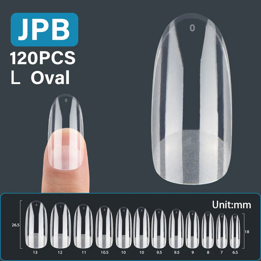 Press On Nails: Almond False Nail Tips - 120Pcs Soft Gel Stiletto & Oval