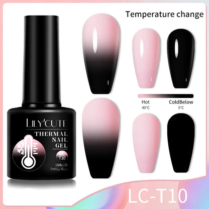 LILYCUTE 7ml Thermal Gel Nail Polish 3 Layers Temperature Color Changing Gel Polish Semi Permanent UV Gel For Nail Art Manicure