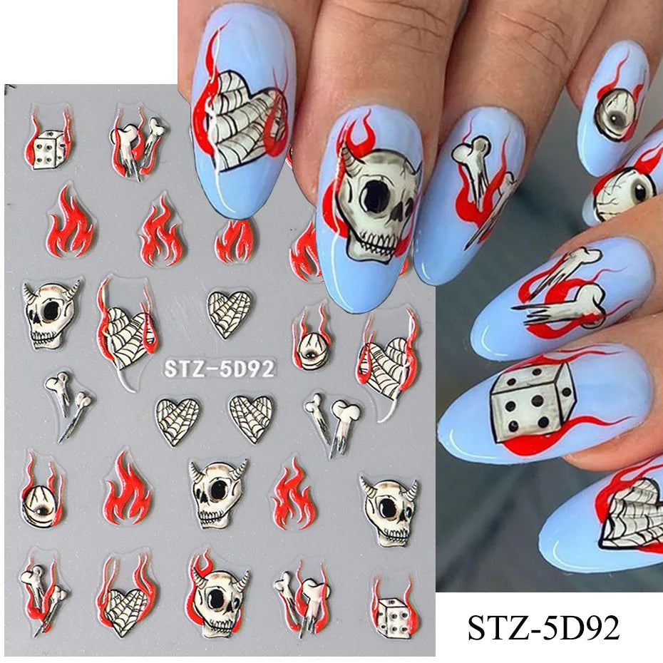 Insect Dragonfly 5D Nail Art Stickers - Y2K Summer Manicure Decals