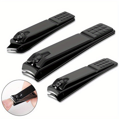 Black Stainless Steel Nail Clipper Set with Nano Glass File
