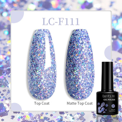 LILYCUTE 8ml Pink Natural Dried Flower Gel Nail Polish Summer Colorful Fairy Series Manicure Painting Soak Off Nail Art UV Gel