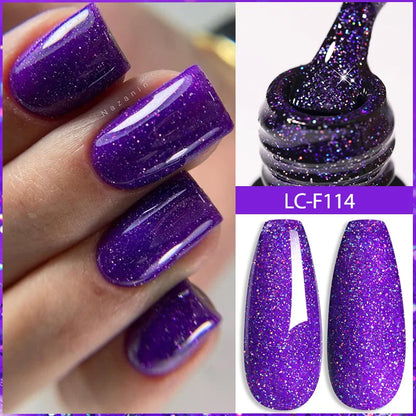 LILYCUTE 8ml Pink Natural Dried Flower Gel Nail Polish Summer Colorful Fairy Series Manicure Painting Soak Off Nail Art UV Gel