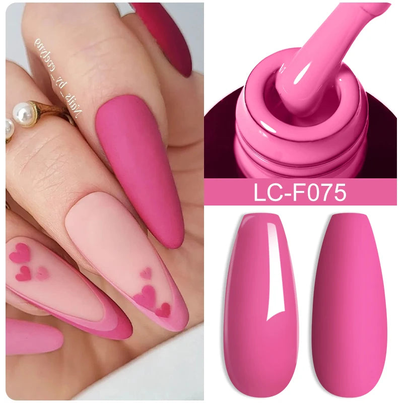 LILYCUTE 8ml Pink Natural Dried Flower Gel Nail Polish Summer Colorful Fairy Series Manicure Painting Soak Off Nail Art UV Gel