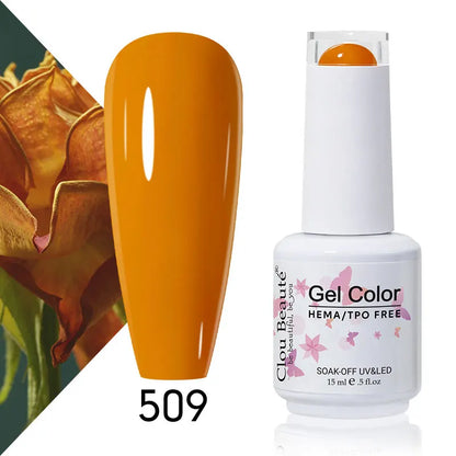 Clou Beaute 15ml Summer Bright Hot Pink Orange HEMA TPO FREE Nail Gel Polish Vernis Semi Permanent Nail Art Pigment Gel Varnish