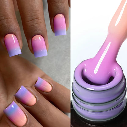LILYCUTE 7ml Thermal Gel Nail Polish 3 Layers Temperature Color Changing Gel Polish Semi Permanent UV Gel For Nail Art Manicure