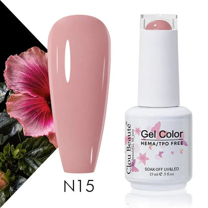 Clou Beaute 15ml Summer Bright Hot Pink Orange HEMA TPO FREE Nail Gel Polish Vernis Semi Permanent Nail Art Pigment Gel Varnish