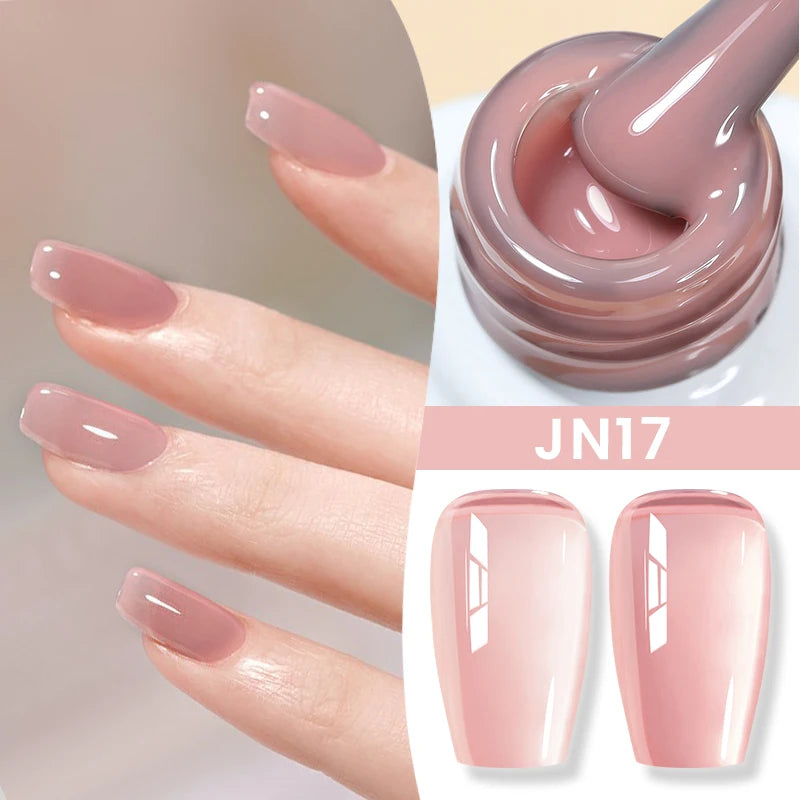 Jelly Nude Gel Nail Polish 10ml - Light Pink Peach UV Cure